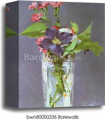 Clematis in a Crystal Vase by Edouard Manet, Canvas Print