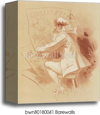 Original drawing for the cover of Les Maîtres de l’Affiche from issue 1, Dec 1895 by Jules Chéret, Canvas Print Original drawing for the cover of Les Maîtres de l’Affiche from issue 1, Dec 1895 by Jules Chéret, Canvas Print
