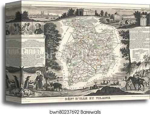 Dept. d'Ille Et Vilaine by Victor Jules Levasseur, Canvas Print Dept. d'Ille Et Vilaine by Victor Jules Levasseur, Canvas Print