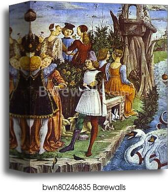 Triumph of Venus. Detail from "April" from the Cycle of the Months by Francesco Del Cossa, Canvas Print