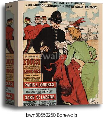 La Cie de l'Ouest : "Paris-Londres" by Jules-Alexandre Grün, Canvas Print