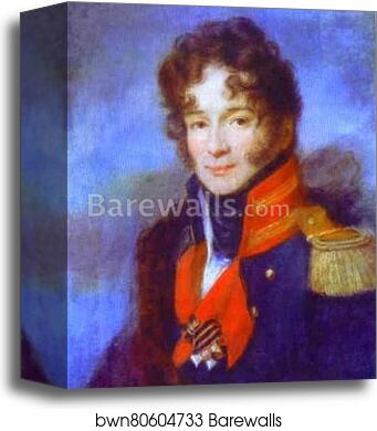 Portrait of the Commander of the Dragoon Regiment P. A. Chicherin by Alexey Venetsianov, Canvas Print Portrait of the Commander of the Dragoon Regiment P. A. Chicherin by Alexey Venetsianov, Canvas Print