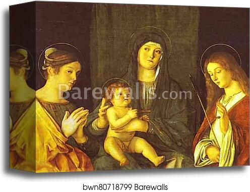 Madonna and Child between SS. Catherine and Ursula by Giovanni Bellini, Canvas Print