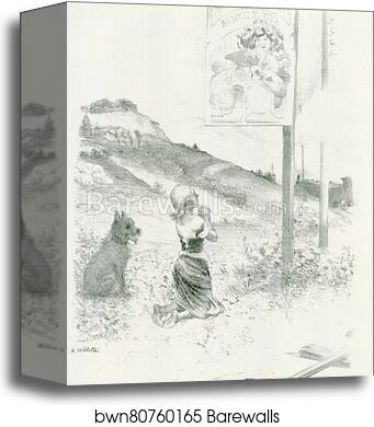 La Pieuse Erreur", dessin original pour les "Maîtres de l'Affiche" by Adolphe Willette, Canvas Print