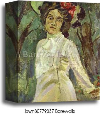 Portrait of Nadezhda Staniukovich by Victor Borisov-Musatov, Canvas Print