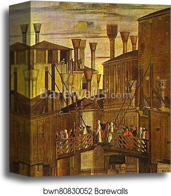 Healing of a Madman. Detail by Vittore Carpaccio, Canvas Print