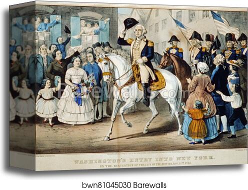 Washington's entry into New York: on the evacuation of the city by the British, Nov. 25th. 1783 by Currier & Ives, Canvas Print