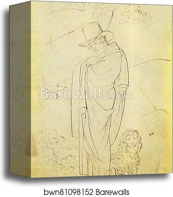Self-Portrait by Count Feodor Tolstoy, Canvas Print