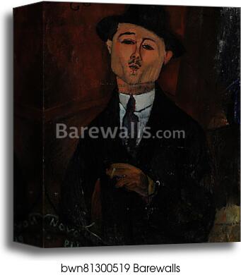 Paul Guillaume, Novo Pilota by Amedeo Modigliani, Canvas Print