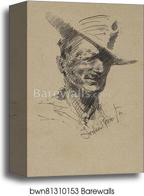 Self Portrait by Frederic Remington, Canvas Print
