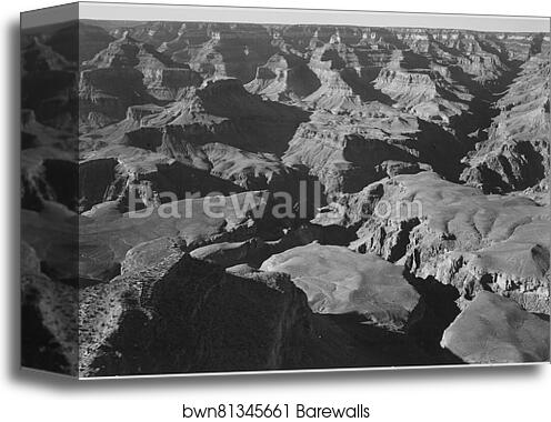 Canyon and ravine, "Grand Canyon National Park," Arizona.  Photographs of National Parks and Monuments, compiled 1941 - 1942, documenting the period ca. 1933 - 1942 by Ansel Adams (1902-1984), Canvas Print Canyon and ravine, "Grand Canyon National Park," Arizona.  Photographs of National Parks and Monuments, compiled 1941 - 1942, documenting the period ca. 1933 - 1942 by Ansel Adams (1902-1984), Canvas Print