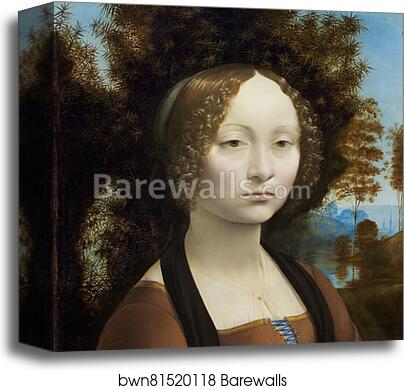 Ginevra de' Benci by Leonardo Da Vinci, Canvas Print