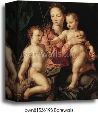 The Madonna and Child with the Infant St. John the Baptist by Agnolo Bronzino, Canvas Print The Madonna and Child with the Infant St. John the Baptist by Agnolo Bronzino, Canvas Print