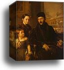 Portrait of D. P. Voyeikov with His Daughter and the Governess Miss Sorock by Vasily Tropinin, Canvas Print