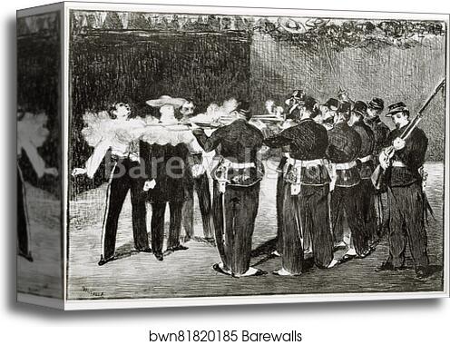 The Execution of Maximilian by Édouard Manet, Canvas Print