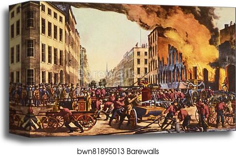 The Life of a Fireman by Currier & Ives, Canvas Print