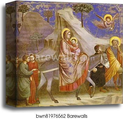 Flight into Egypt by Giotto, Canvas Print