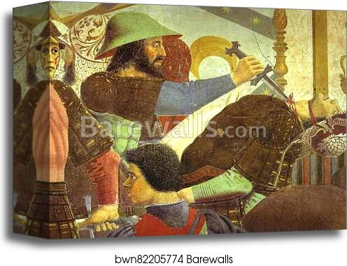 Legend of the True Cross: Battle Between Heraclius and Chosroes. Detail by Piero Della Francesca, Canvas Print