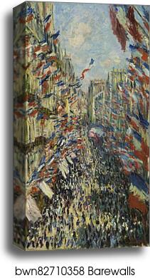 The Rue Montorgueil in Paris. Celebration of June 30, 1878 by Claude Monet, Canvas Print The Rue Montorgueil in Paris. Celebration of June 30, 1878 by Claude Monet, Canvas Print