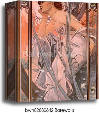 Evening Reverie by Alphonse Mucha, Canvas Print