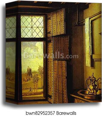 St. Barbara. Detail by Robert Campin (Master Of Flemalle), Canvas Print