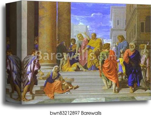 St. Peter and St. James Cure the Lame Man by Nicolas Poussin, Canvas Print
