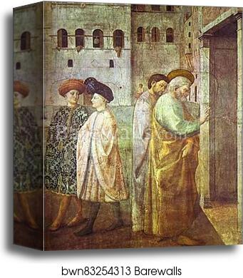 Healing of a Cripple and the Raising of Tabitha. Detail by Masolino Da Panicale, Canvas Print