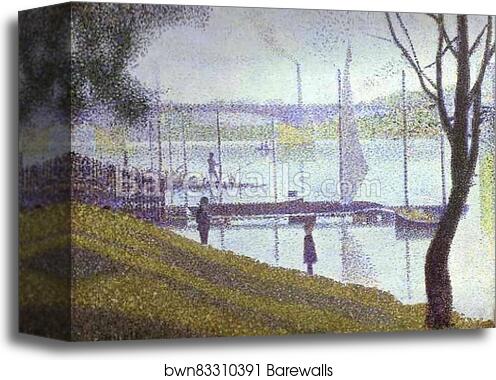 The Bridge at Courbevoie by Georges Seurat, Canvas Print