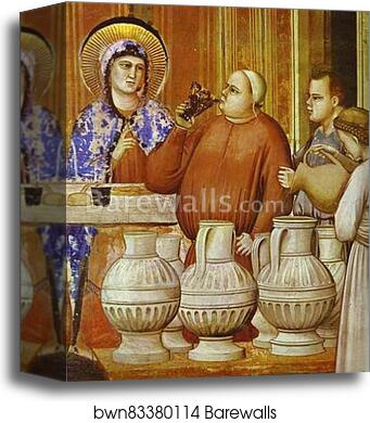 The Wedding Feast at Cana. Detail by Giotto, Canvas Print The Wedding Feast at Cana. Detail by Giotto, Canvas Print