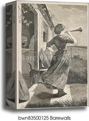 The Dinner Horn by Winslow Homer, Canvas Print