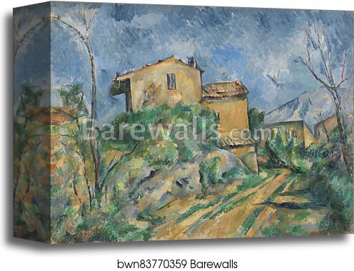 Maison Maria with a View of Château Noir by Paul Cézanne, Canvas Print