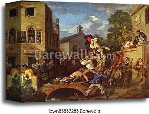 Chairing the Member by William Hogarth, Canvas Print