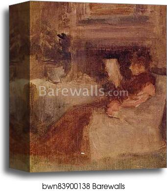 Mrs. Charles Wibley Reading by James Abbott Mcneill Whistler, Canvas Print