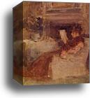 Mrs. Charles Wibley Reading by James Abbott Mcneill Whistler, Canvas Print