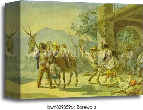Grape Harvest Celebration by Karl Brulloff, Canvas Print