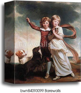 The Clavering Children by George Romney, Canvas Print