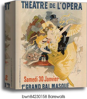 Théâtre de L'Opéra Samedi 30 Janvier by Jules Chéret, Canvas Print