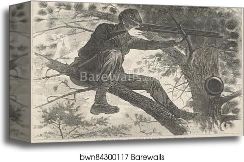 The Army of the Potomac--A Sharp-Shooter on Picket Duty by Winslow Homer, Canvas Print