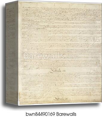 Constitution of the United States, Page 3 of 4 by Constitutional Convention, Canvas Print