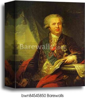 Portrait of Prince Alexander Bezborodko by Johann Baptist Lampi The Elder, Canvas Print