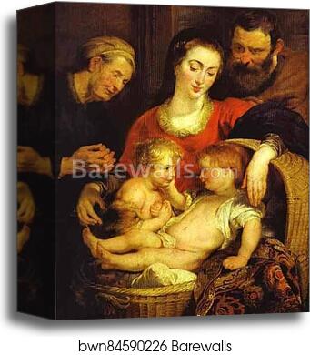 Holy Family with St. Elizabeth ("Madonna of the Basket") by Peter Paul Rubens, Canvas Print