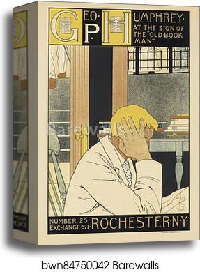 La librairie "The Old Book Man" by M. Louise Stowell, Canvas Print