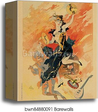 Deuxième panneau sans texte : "La Musique" by Jules Chéret, Canvas Print