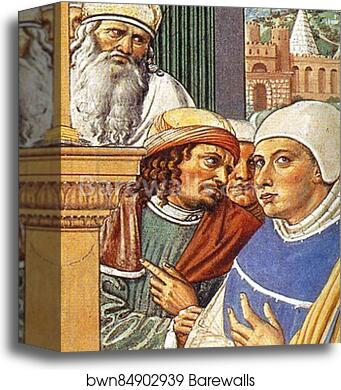St. Augustine Teaching in Rome. Detail by Benozzo Gozzoli, Canvas Print