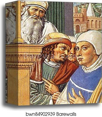 St. Augustine Teaching in Rome. Detail by Benozzo Gozzoli, Canvas Print St. Augustine Teaching in Rome. Detail by Benozzo Gozzoli, Canvas Print