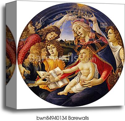 Madonna of the Magnificat by Sandro Botticelli, Canvas Print