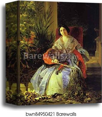 Portrait of Princess Ye. P. Saltykova by Karl Brulloff, Canvas Print