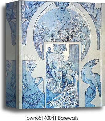 Figures Decoratives by Alphonse Mucha, Canvas Print