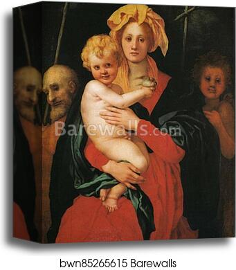 The Holy Family with the Young St. John by Jacopo Carrucci, Known As Pontormo, Canvas Print