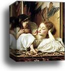 Mother and Child (Cherries). Detail by Frederick Leighton, Canvas Print